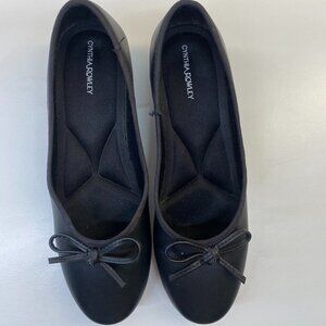 Cynthia Rowley Black Flats with Bow